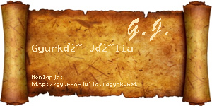 Gyurkó Júlia névjegykártya